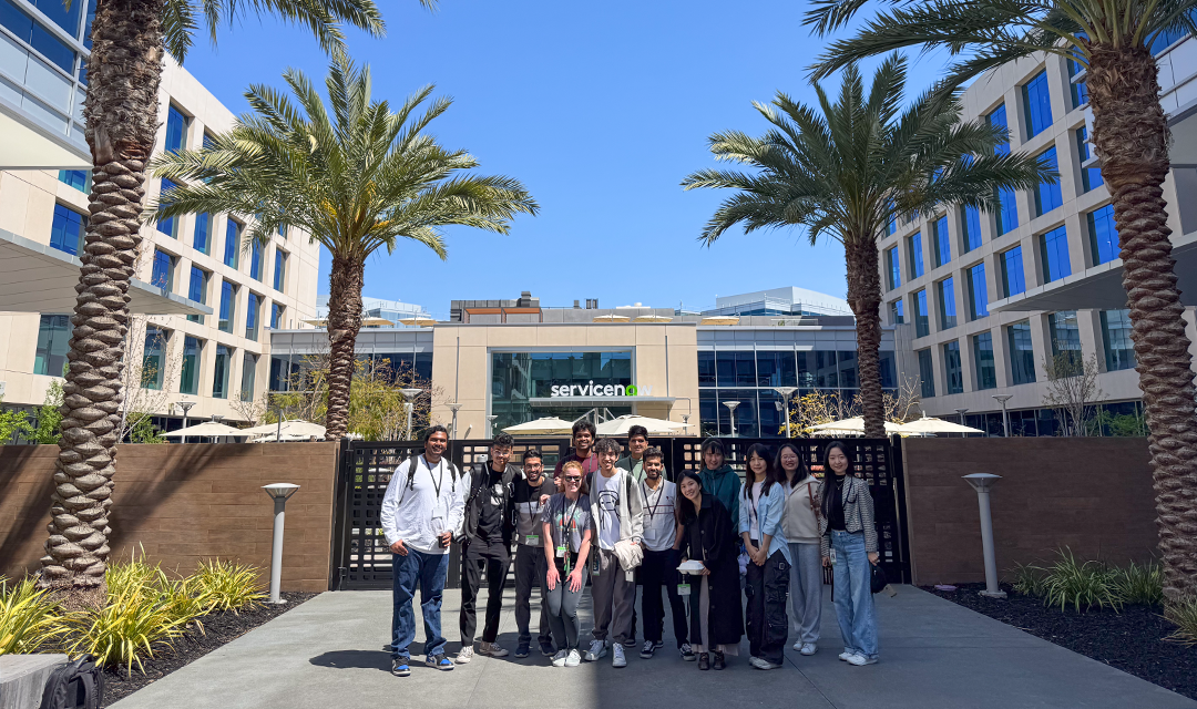 students visit tech company