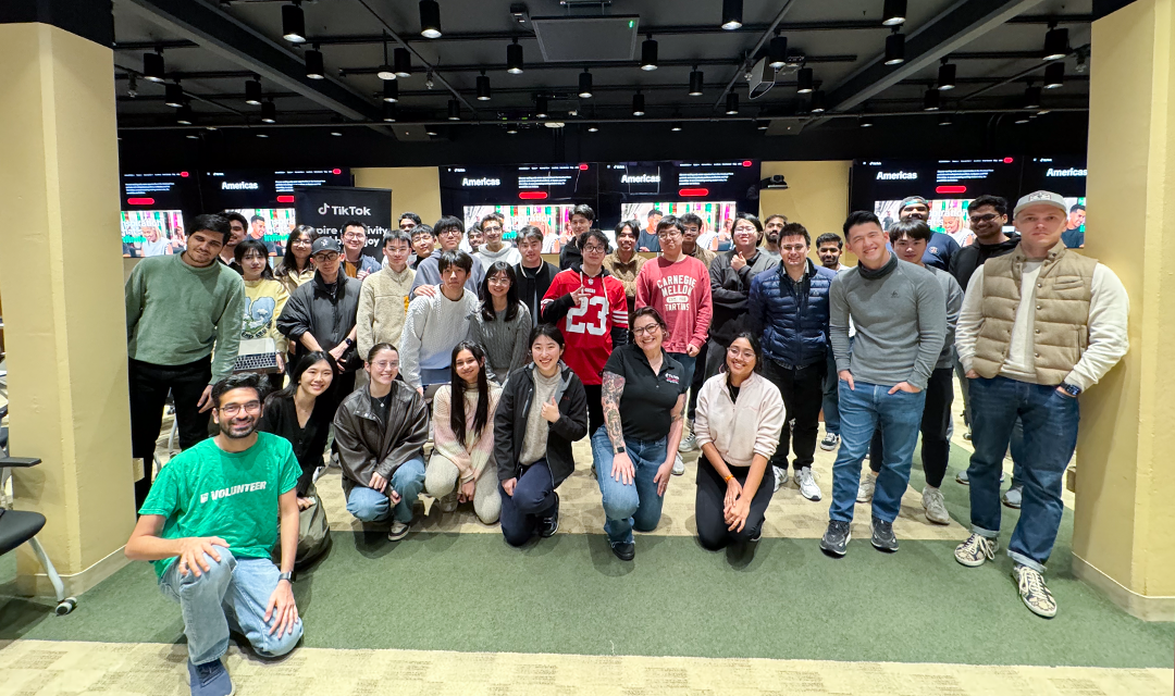 students attend employer event