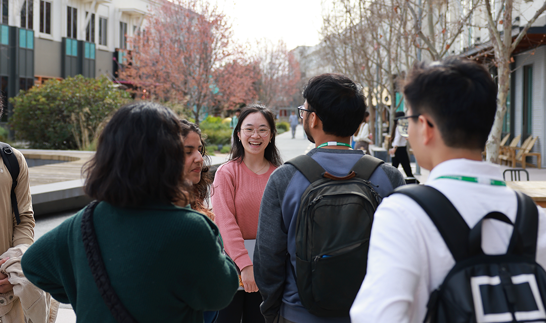 students gathering