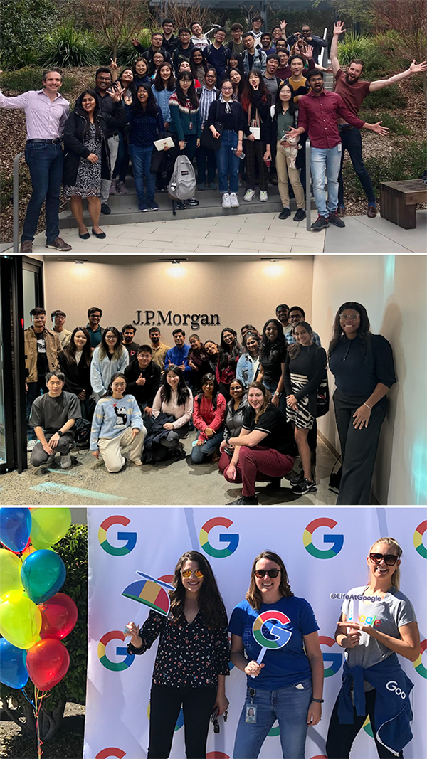 Collage of students visiting companies
